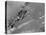 American Navy Torpedo Bombers Fly over Burning Japanese Ship During the Battle of Midway-null-Premier Image Canvas