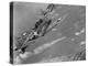 American Navy Torpedo Bombers Fly over Burning Japanese Ship During the Battle of Midway-null-Premier Image Canvas