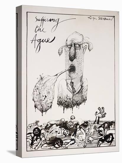 American Politics 51, Suffering the Ague (ink on paper)-Ralph Steadman-Premier Image Canvas