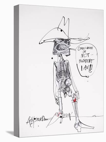 American Presidents 29, Compassionate I'm Not - President I Am!, 2004 (drawing)-Ralph Steadman-Premier Image Canvas