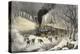 American Railroad Scene in Snow-Currier & Ives-Premier Image Canvas