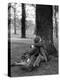 American Soldier and His English Girlfriend Kissing under a Tree in Hyde Park-Ralph Morse-Premier Image Canvas