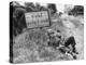 American Soldier Elmer Habbs of Delaware Resting as Troops Advance in Allied Invasion of Normandy-Bob Landry-Premier Image Canvas