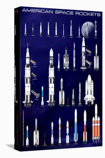 American Space Rockets-null-Stretched Canvas