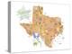 American State - Texas-Clara Wells-Stretched Canvas