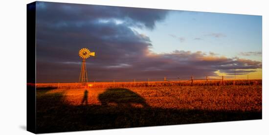 American-style windmill at farm, Kansas, USA-null-Premier Image Canvas