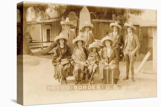 American Tourists in Sombreros, Tijuana, Mexico-null-Stretched Canvas
