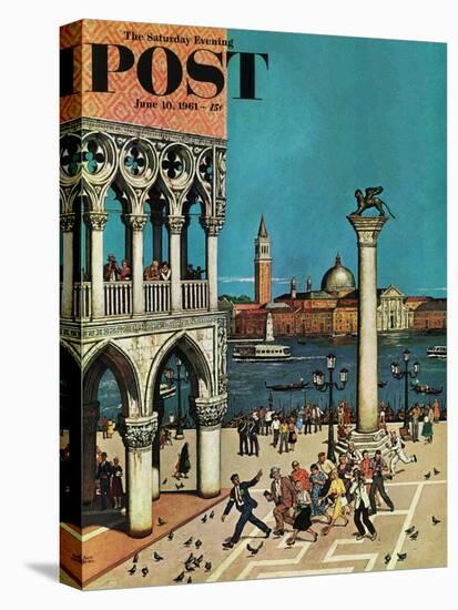 "American Tourists in Venice," Saturday Evening Post Cover, June 10, 1961-Amos Sewell-Premier Image Canvas