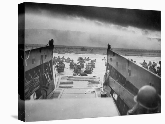 American Troops on Omaha Beach During D Day Invasion of Normandy-null-Premier Image Canvas