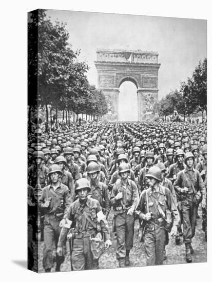 American Troops Parade Through the City, August 1944-null-Premier Image Canvas