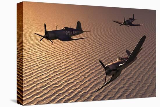 American Vought F4U Corsair Aircraft in Flight During World War Ii-null-Stretched Canvas