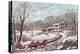 American Winter Evening Scene-Currier & Ives-Premier Image Canvas