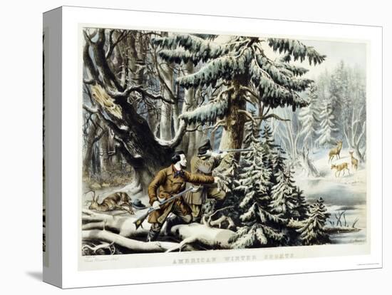 American Winter Sports, Deer Shooting On the Shattagee, 1855-Currier & Ives-Premier Image Canvas