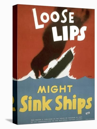 American WWII Poster, Loose Lips Might Sink Ships-null-Premier Image Canvas