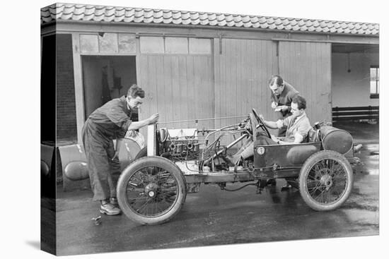 Amherst Villiers and a Mechanic Taking the Revs of a Bugatti Cordon Rouge, C1920S-null-Premier Image Canvas