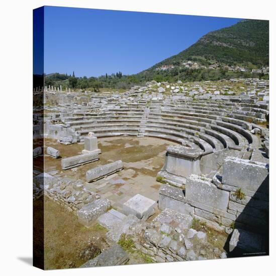 Amphitheatre at Sanctuary of Zeus, Mavromati Ithomi, Peloponese, Greece, Europe-Tony Gervis-Premier Image Canvas