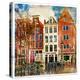 Amsterdam - Artwork In Painting Style-Maugli-l-Stretched Canvas