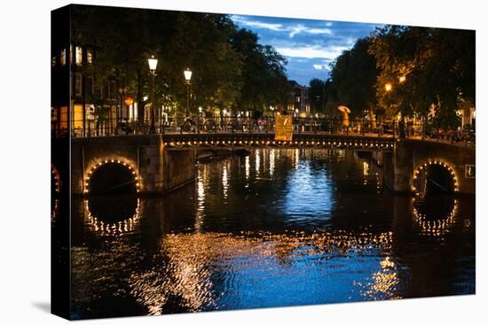 Amsterdam Canal at Night I-Erin Berzel-Premier Image Canvas