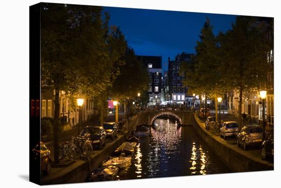 Amsterdam Canal at Night II-Erin Berzel-Premier Image Canvas