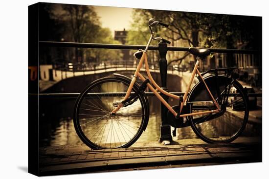 Amsterdam, Holland, Netherlands. Romantic Canal Bridge, Retro Bike. Old Town-Michal Bednarek-Premier Image Canvas