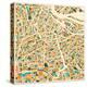 Amsterdam Map-Jazzberry Blue-Stretched Canvas