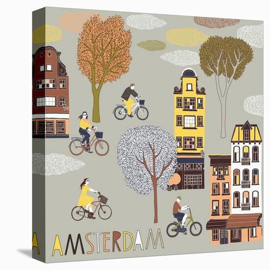 Amsterdam Print Design-Lavandaart-Stretched Canvas