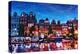 Amsterdam Skyline with Canal at Night-Martina Bleichner-Stretched Canvas