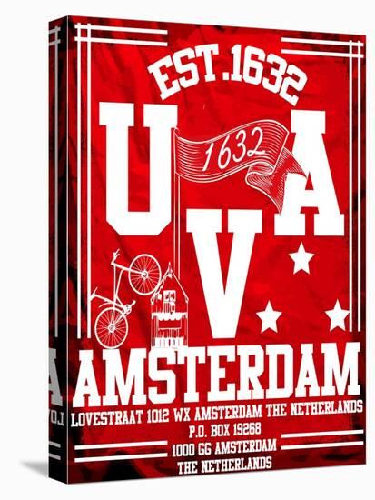 Amsterdam University City Man T Shirt Vector Graphic Design-emeget-Stretched Canvas