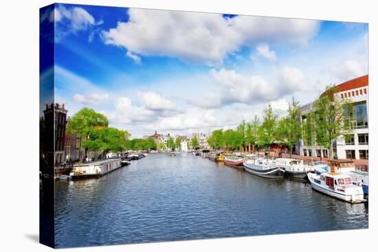 Amsterdam with Canal in the Downtown,Holland.-Brian K-Premier Image Canvas