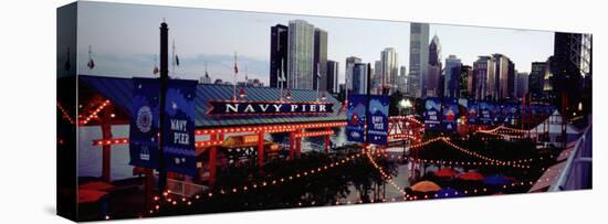 Amusement Park Lit Up at Dusk, Navy Pier, Chicago, Illinois, USA-null-Premier Image Canvas
