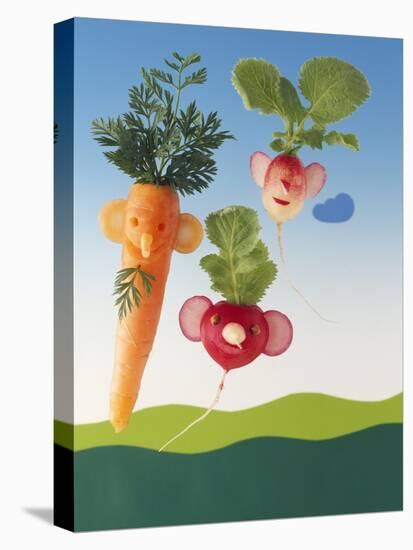 Amusing Carrot and Radish Figures-Ulrich Kerth-Premier Image Canvas