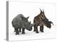 An Adult Einiosaurus Compared to a Modern Adult White Rhinoceros-Stocktrek Images-Premier Image Canvas