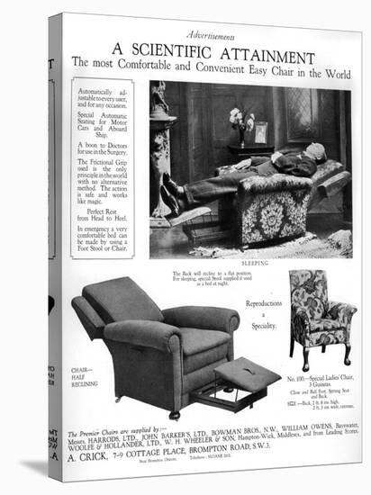 An Advertisement for 'Premier' Easy Chairs, 1926-null-Premier Image Canvas