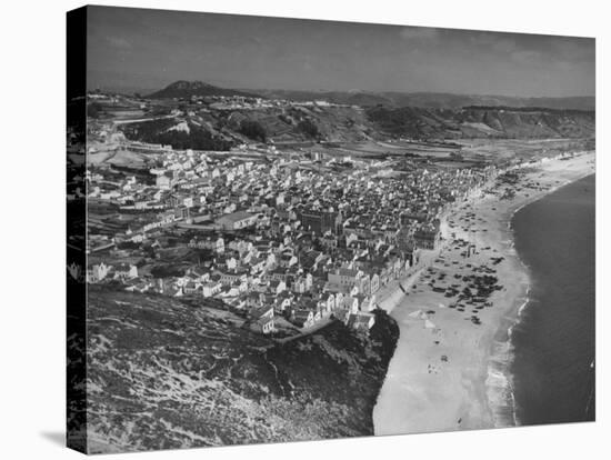 An Aerial View Showing the Fishing Village of Nazare-Bernard Hoffman-Premier Image Canvas
