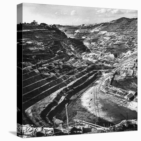 An Aerial View Showing the Hong Fat Open Pit Mine-Carl Mydans-Premier Image Canvas