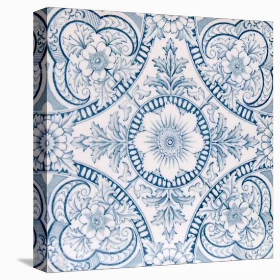 An Aesthetic Period Original Tile Dating around 1880 with Floral Design-Chris_Elwell-Stretched Canvas
