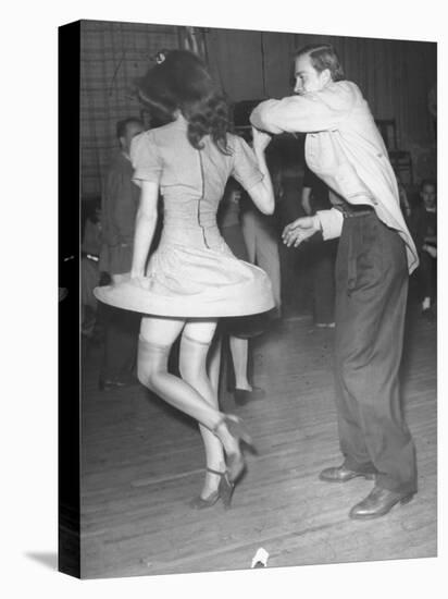 An Aircraft Worker Dancing with His Date at the Lockheed Swing Shift Dance-Peter Stackpole-Premier Image Canvas