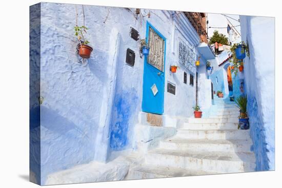 An Alleyway in the Medina, Chefchaouen, Morocco-A_nella-Premier Image Canvas