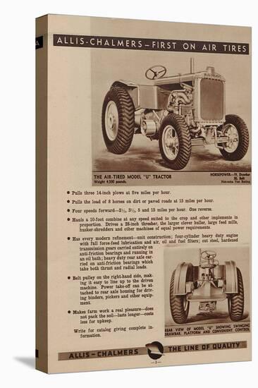 An Allis Chalmers Air-Tired Model U Tractor-null-Premier Image Canvas