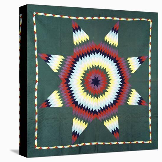 An Amish Star of Bethlehem Coverlet, Pennsylvania, Pieced and Quilted Cotton, Circa 1930-null-Premier Image Canvas