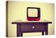 An Ancient Red Television on a Table with a Retro Effect-nito-Premier Image Canvas