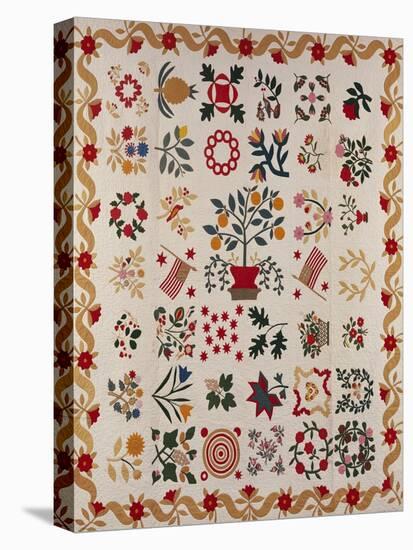 An Appliqued and Pieced Album Quilt, Maryland, Mid 19th Century-null-Premier Image Canvas