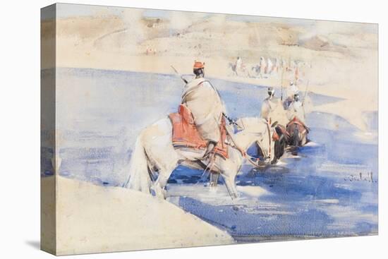 An Arab Raid (W/C with Gouache on Paper)-Joseph Crawhall-Premier Image Canvas