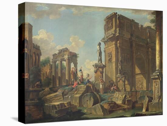 An Architectural Capriccio with the Arch of Constantine-Giovanni Paolo Pannini-Premier Image Canvas