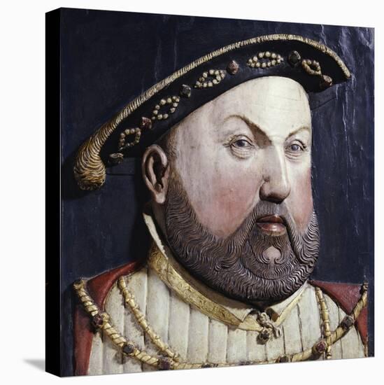 An Augsberg Polychrome Limewood Relief of Henry Viii, Mid 16th Century-Hans Holbein the Younger-Premier Image Canvas