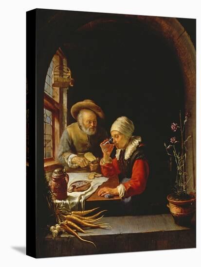 An Elderly Couple Eating-Frans Van Mieris-Premier Image Canvas