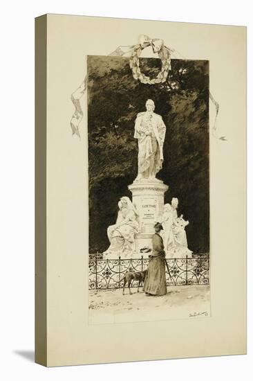 An Elegant Lady at the Statue of Goethe, 1888-Paul Fischer-Premier Image Canvas