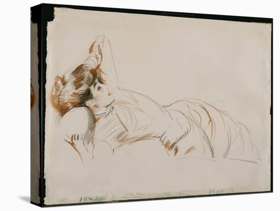 An Elegant Lady Reclining-Paul Cesar Helleu-Premier Image Canvas