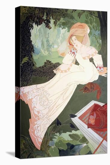 An Elegant Lady with a Dog-Georges de Feure-Premier Image Canvas