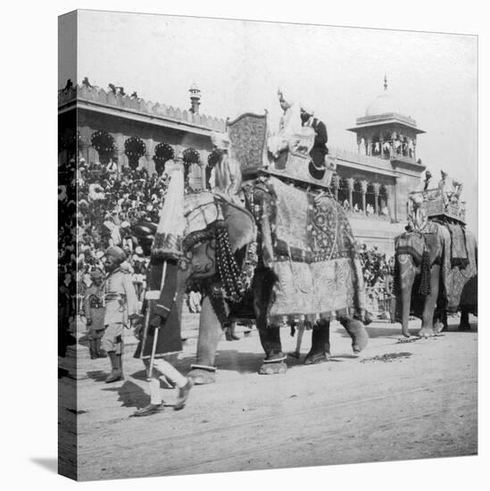 An Elephant Procession Passing Jumma Masjid, Delhi, India, 1900s-H & Son Hands-Premier Image Canvas